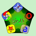 logo: dark-green 5-point star with browser icons on each point, with the name zjrJS in the center